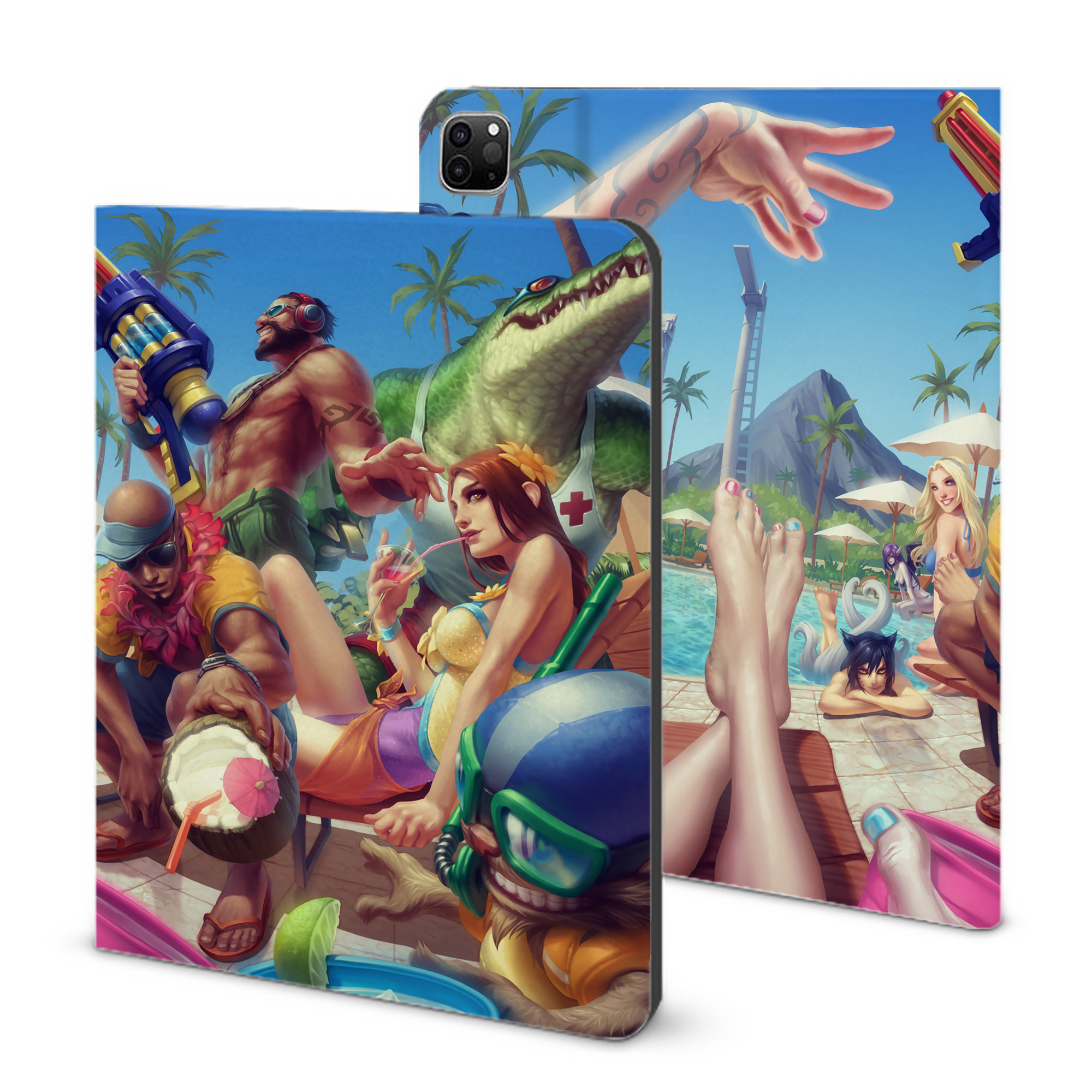 （画像用） リーグ・オブ・レジェンド League of Legends LOL IPad ケース ブック型 PUレザー TPU 耐衝撃 軽量 薄型 ペン収納なし 全面保護 IPad 各モデル対応